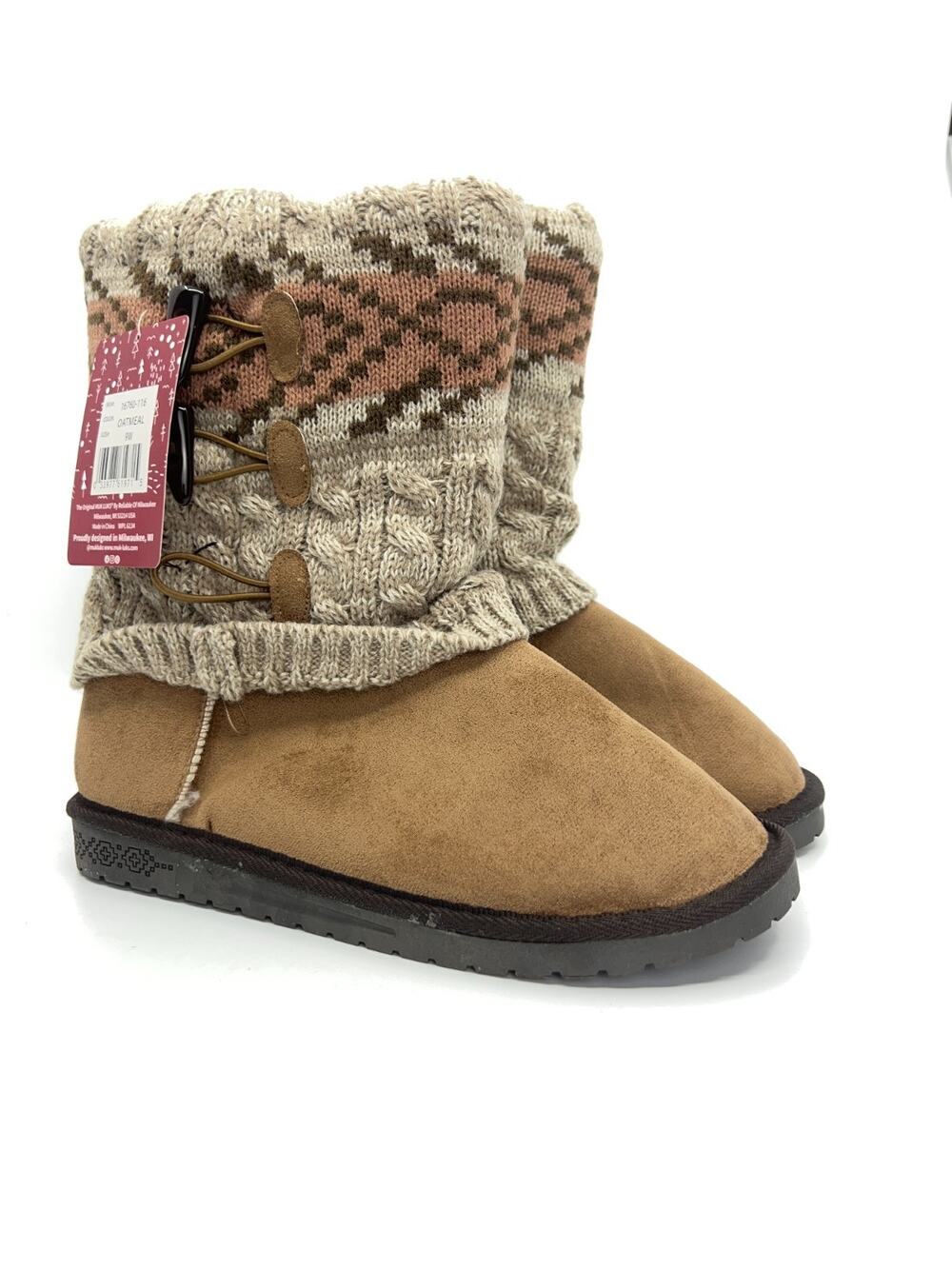 MUK LUKS Cheryl Oatmeal Sweater Boots Women’s 9W
